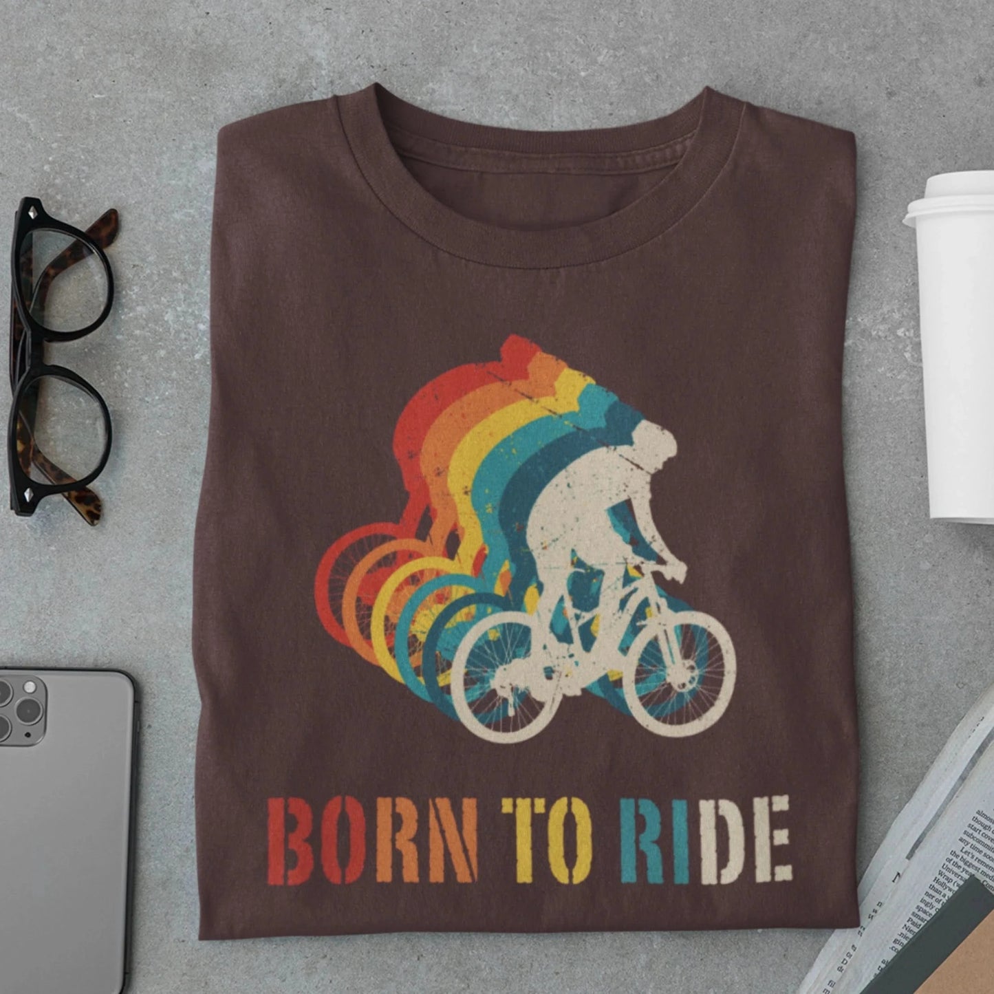 Amaze Threads T-shirt maroon / S BORN TO RIDE T-SHIRT