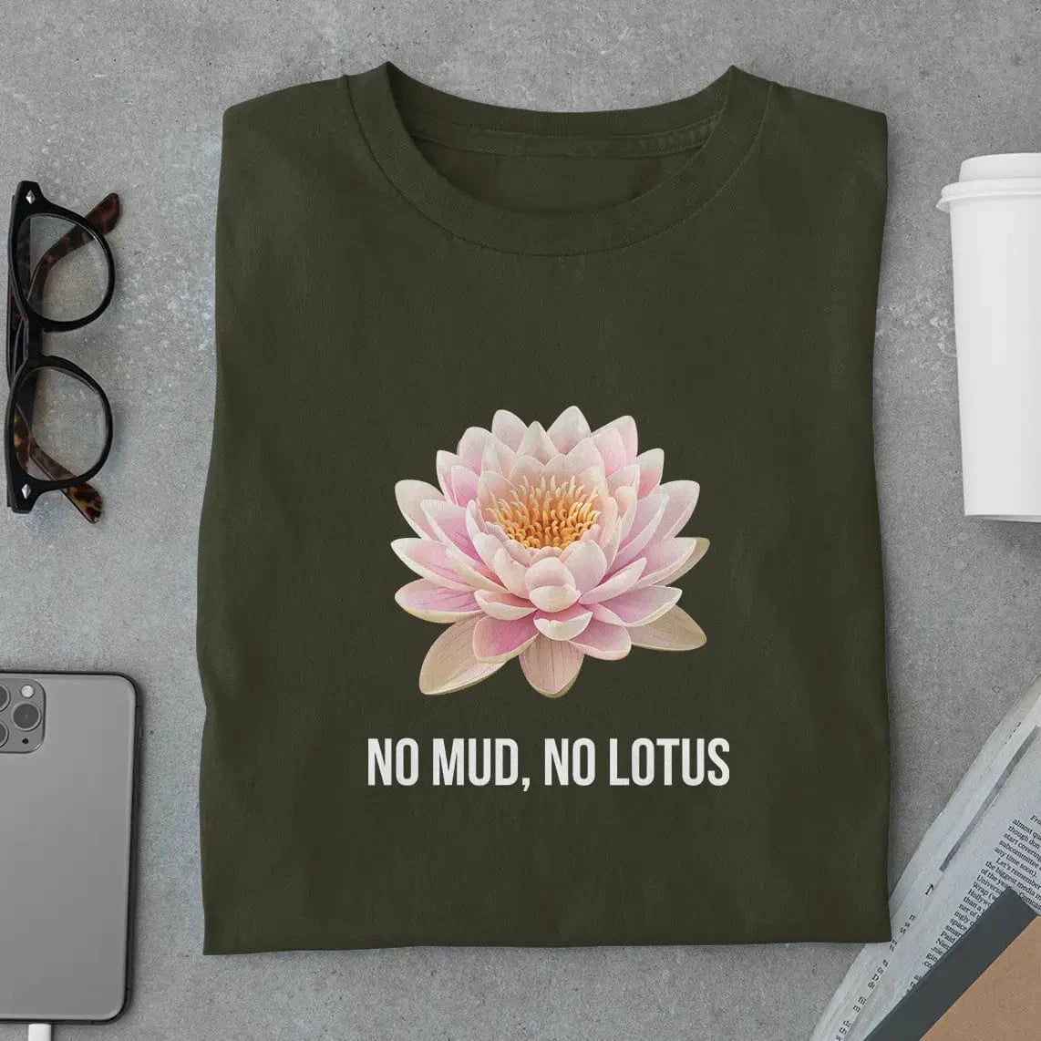 Amaze Threads T-Shirt No Mud No Lotus Yoga Tee