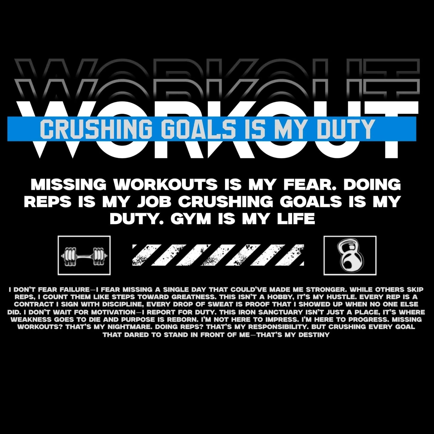 AMAZE THREADS Crushing Goals Is My Duty - Workout T-Shirt