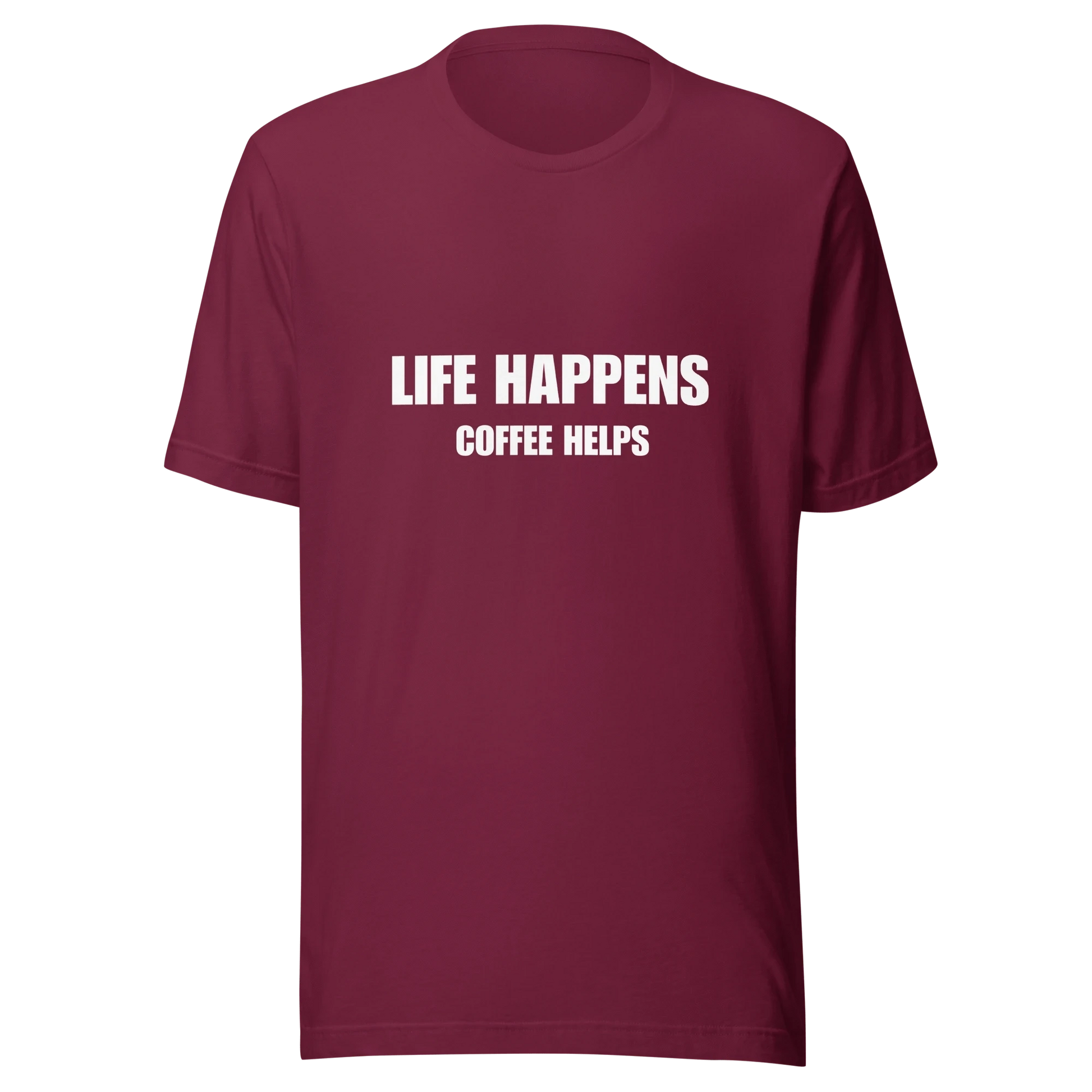 AMAZE THREADS LIFE HAPPENS COFFE HELPS T-SHIRT