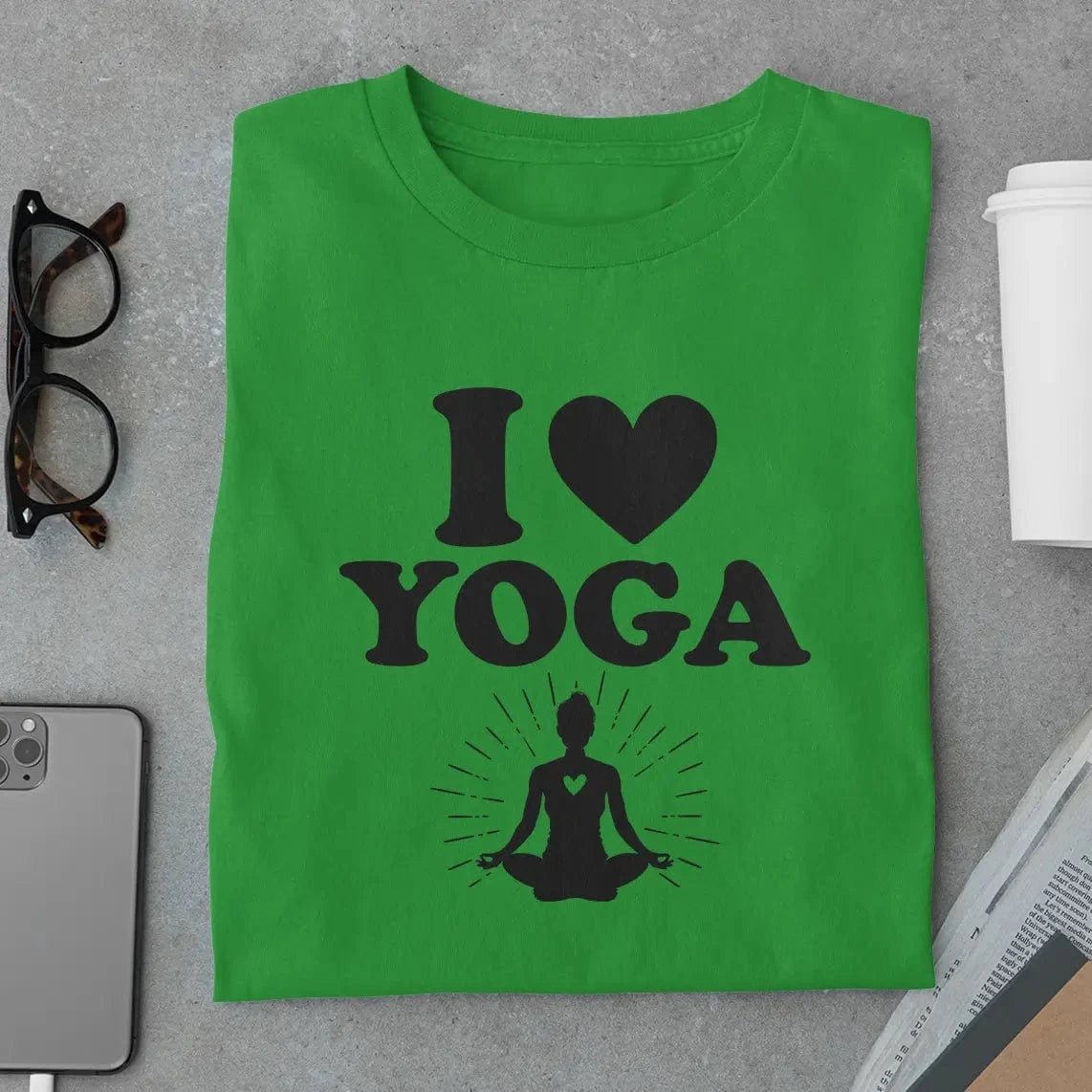 Amaze Threads T-Shirt Green / S I Love Yoga
