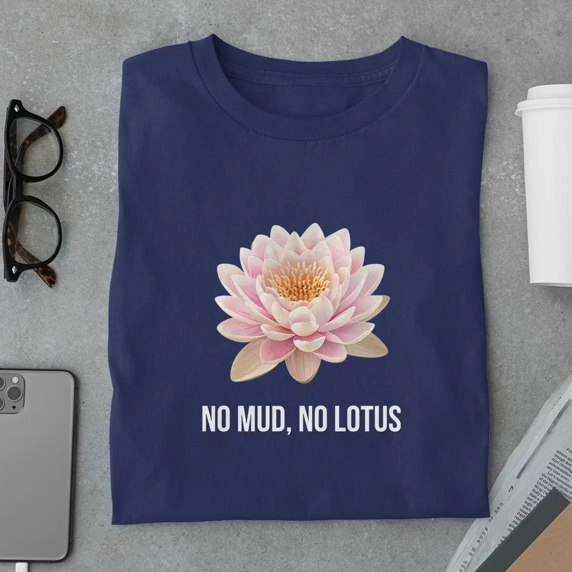Amaze Threads T-Shirt No Mud No Lotus Yoga Tee