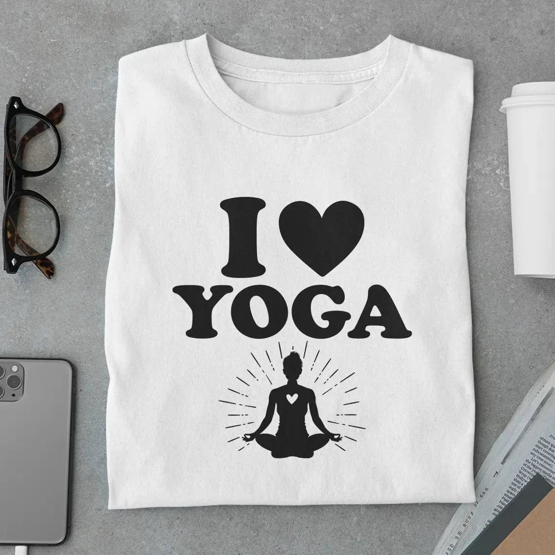 Amaze Threads T-Shirt White / S I Love Yoga