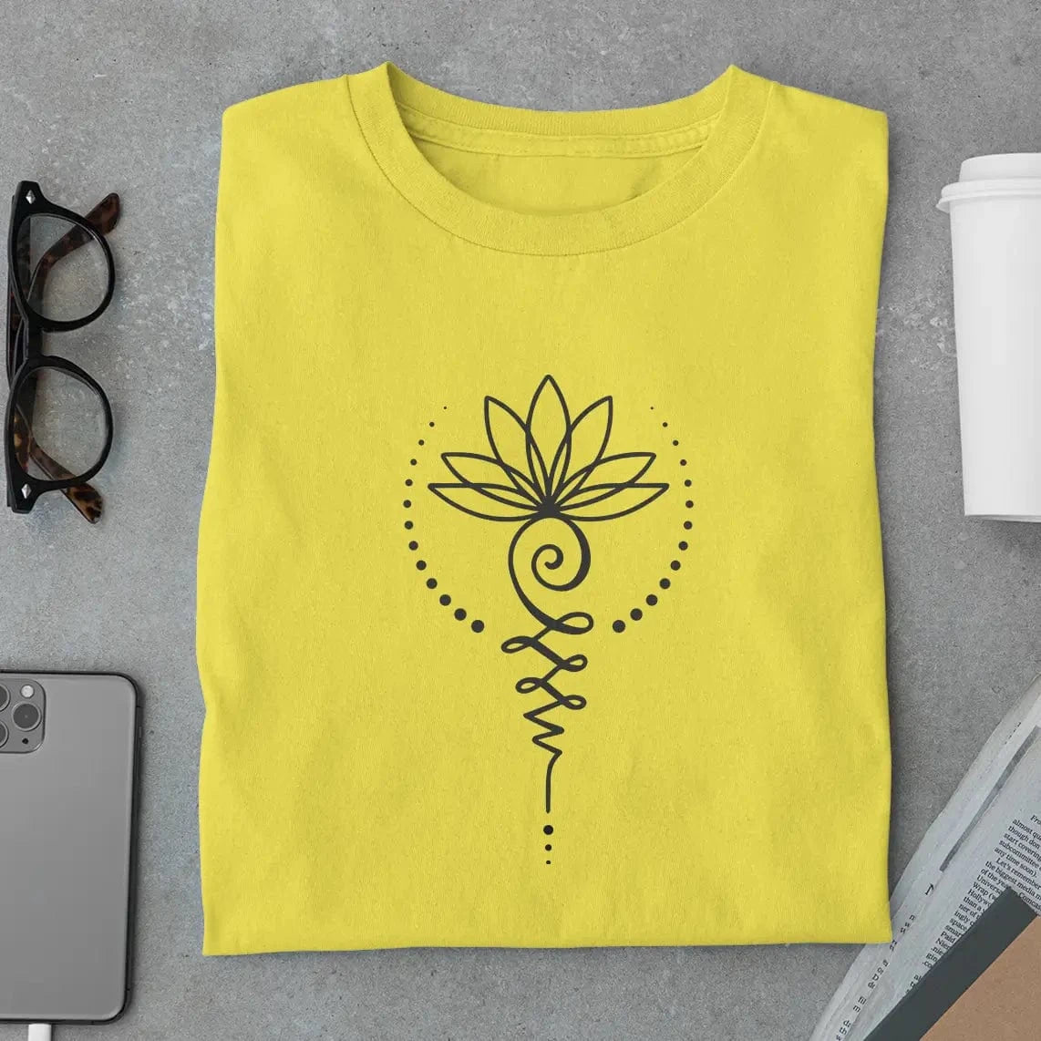 Amaze Threads T-Shirt Yellow / S Unalome Lotus