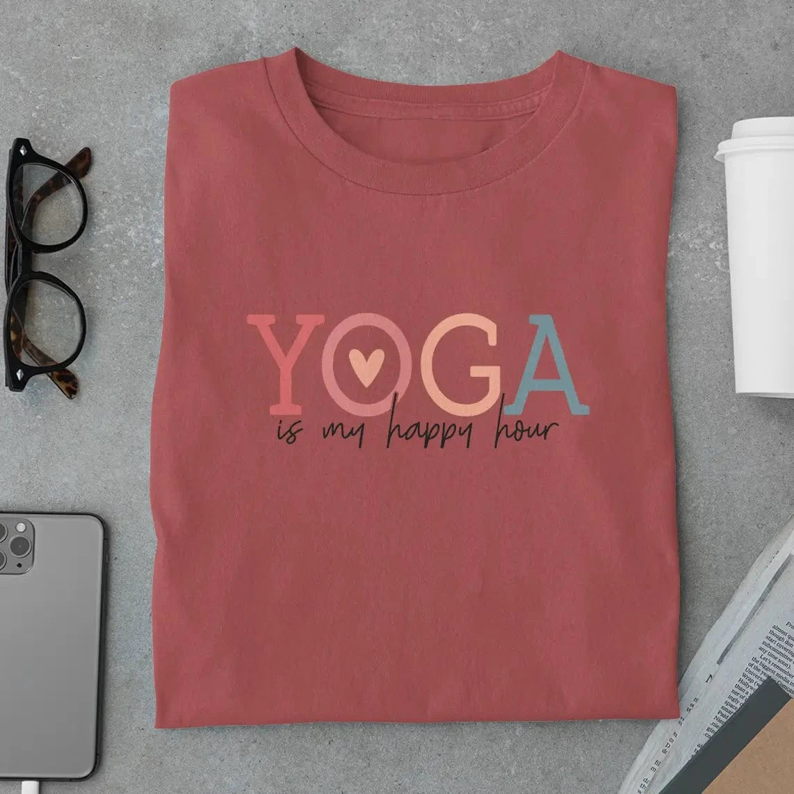 Amaze Threads T-Shirt Yoga My Happy Hour