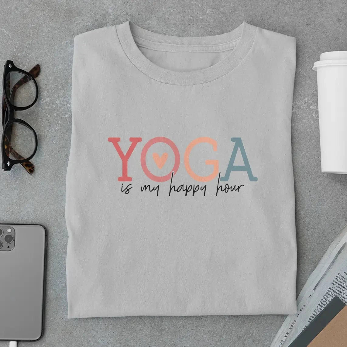 Amaze Threads T-Shirt Yoga My Happy Hour
