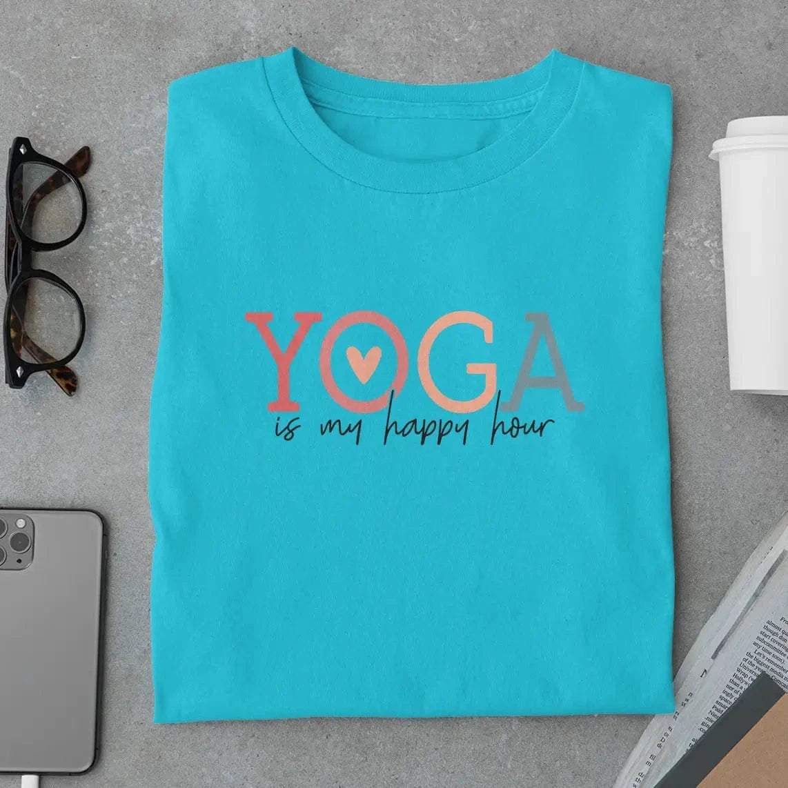 Amaze Threads T-Shirt Yoga My Happy Hour