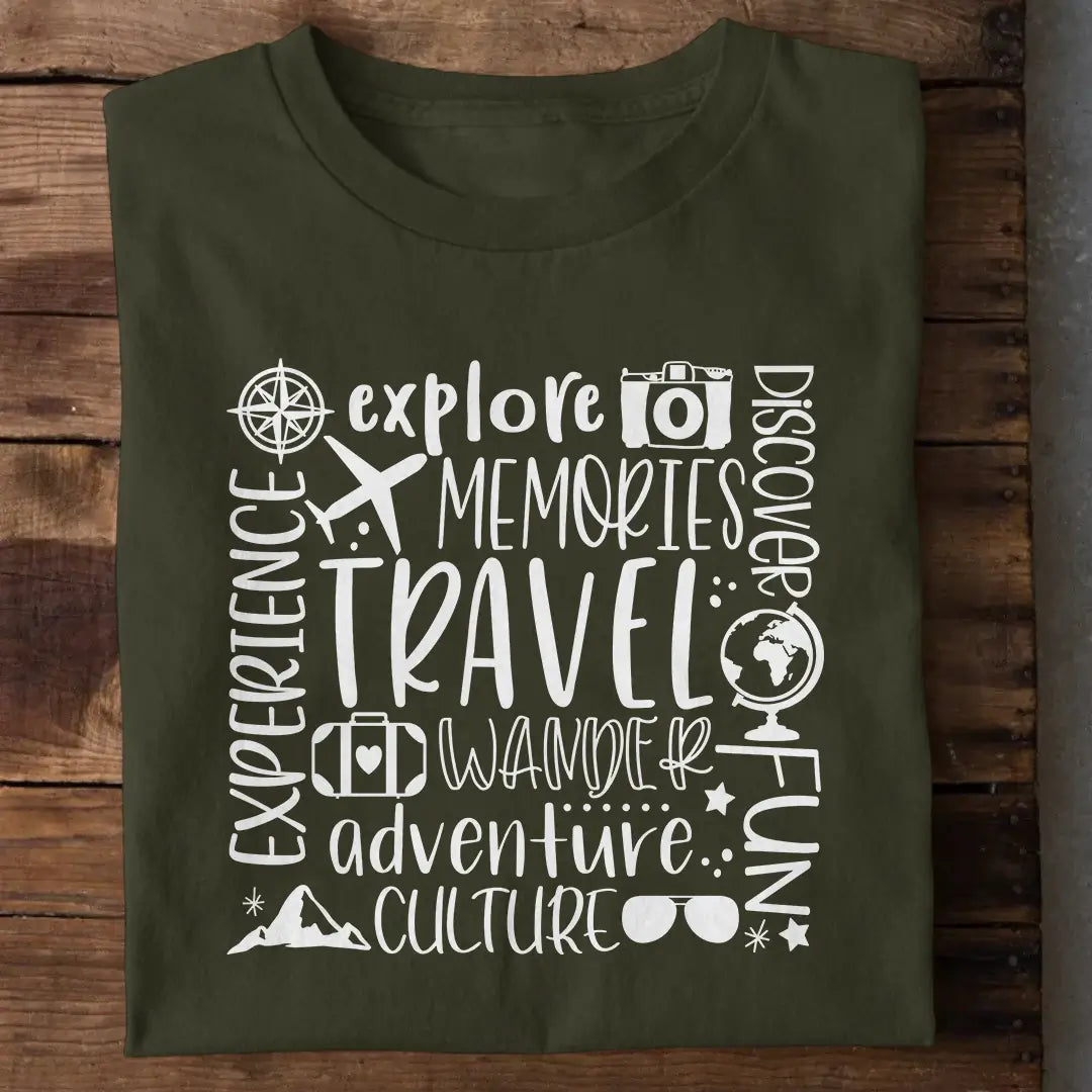 Wanderlust Travel Typography Unisex T-Shirt
